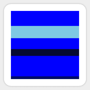 A super integration of Sky Blue, Primary Blue, Darkblue and Dark Navy stripes. Sticker